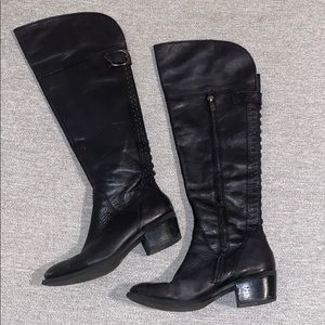 Leather Studded over the knee boots